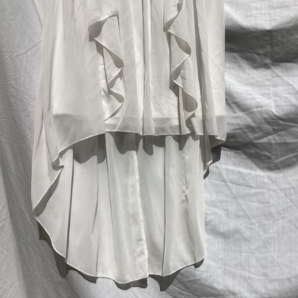 Jodi Kristopher tan and off white lace formal dress, size 15 - Picture 2 of 10